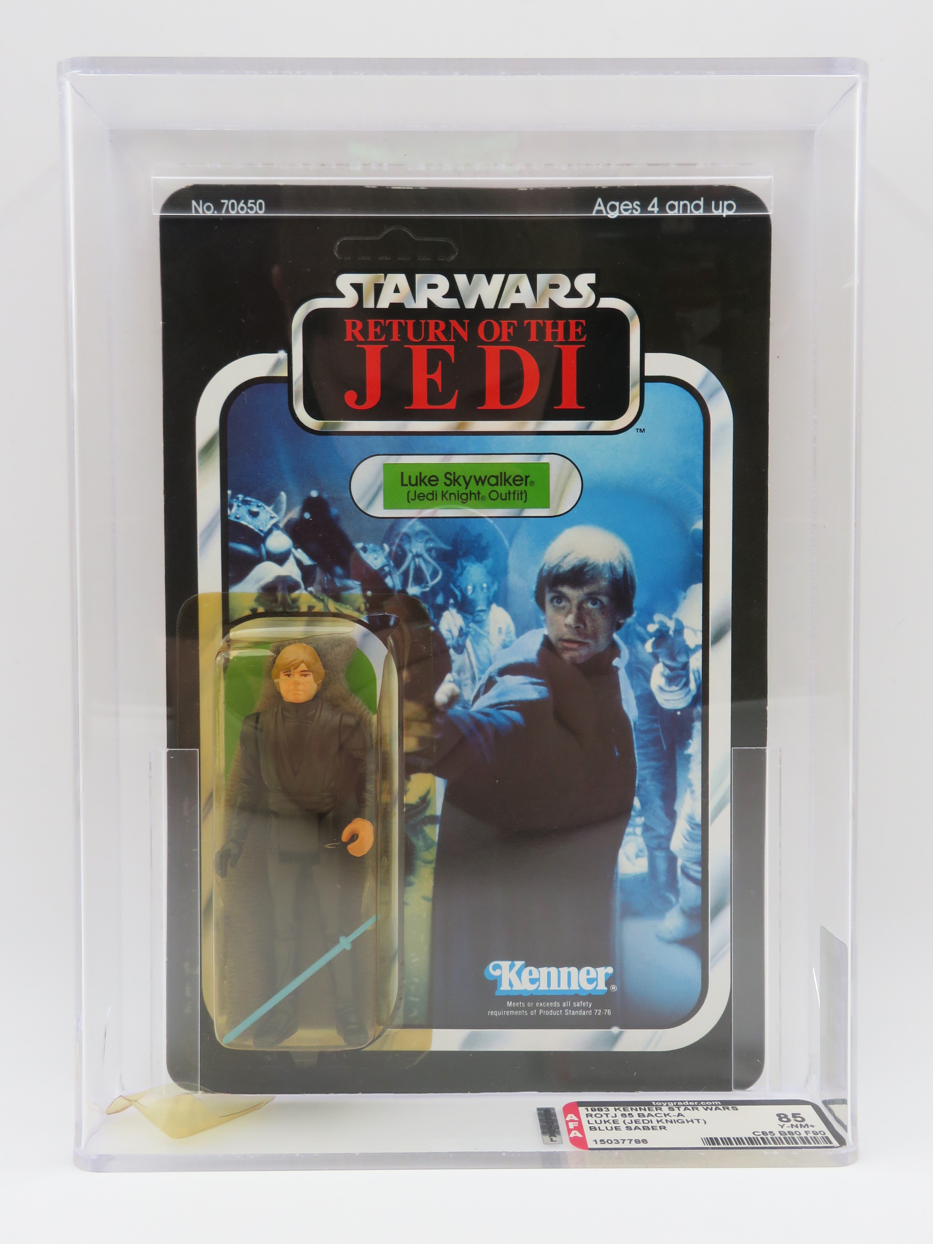 STAR WARS : ROTJ Luke Skywalker (Jedi Knight Outfit) AFA Graded Action Figure - Kenner (1983) Vintage Toy